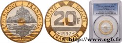 Belle Épreuve Or/Argent 20 francs - Mont Saint-Michel 1992 Pessac F5.1400 2