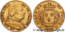 20 francs or Louis XVIII, buste habillé 1814 Lille F.517/9