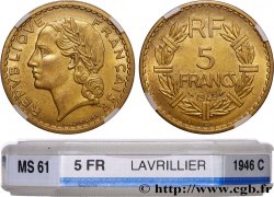 5 francs Lavrillier, bronze-aluminium 1946 Castelsarrasin F.337/8