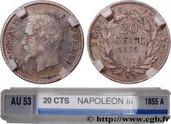 20 centimes Napoléon III, tête nue 1855 Paris F.148/3