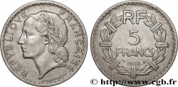 5 francs Lavrillier, nickel 1938  F.336/7