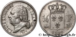1/4 franc Louis XVIII 1822 Rouen F.163/22 SUP 