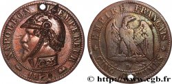 Cinq centimes Napoléon III, tête nue, satirique n.d. Lyon F.116/- var.
