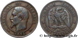 Dix centimes Napoléon III, tête nue 1854 Lyon F.133/15 VF 