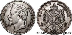 5 francs Napoléon III, tête laurée 1869 Strasbourg F.331/15