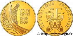 Belle Épreuve Or 5 francs - Tour Eiffel 1989  F.1200 2