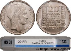 20 francs Turin, rameaux courts 1933  F.400/4