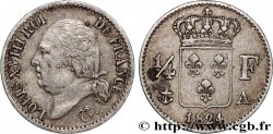 1/4 franc Louis XVIII  1824 Paris F.163/31