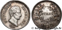 Quart (de franc) Napoléon Empereur, Calendrier révolutionnaire 1804 La Rochelle F.158/3