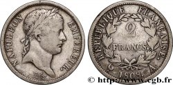 2 francs Napoléon Ier tête laurée, République française 1808 Paris F.254/4