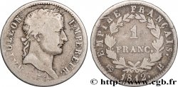 1 franc Napoléon Ier tête laurée, Empire français 1812 La Rochelle F.205/46