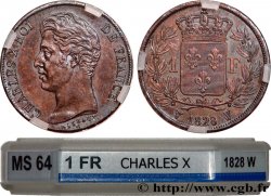 1 franc Charles X, matrice du revers à cinq feuilles 1828 Lille F.207/48