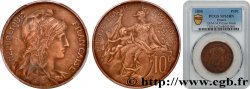 Essai de 10 centimes Daniel-Dupuis en bronze, flan mat 1898 Paris F.136/3