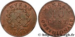 10 cent. Anvers au double L, frappe de l’atelier de Wolschot 1814  Anvers F.130C/2