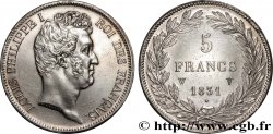 5 francs type Tiolier avec le I, tranche en creux 1831 Lille F.315/27