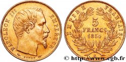 5 francs or Napoléon III, tête nue, petit module, tranche lisse 1854 Paris F.500/1