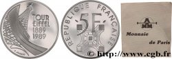 Belle Épreuve argent 5 francs Tour Eiffel 1989 Paris F5.1200 3