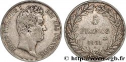 5 francs type Tiolier avec le I, tranche en creux 1831 Rouen F.315/15