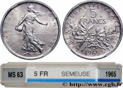 5 francs Semeuse, argent 1965 Paris F.340/9 MS63 GENI