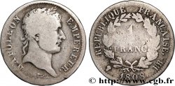 1 franc Napoléon Ier tête laurée, République française 1808 Strasbourg F.204/4