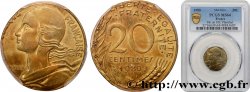 20 centimes Marianne, frappe fautée sur flan de 10 centimes Marianne 1980 Pessac F.156/20 var.