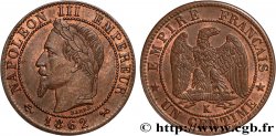 Un centime Napoléon III, tête laurée 1862 Bordeaux F.103/7