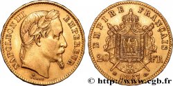 20 francs or Napoléon III, tête laurée 1867 Strasbourg F.532/16