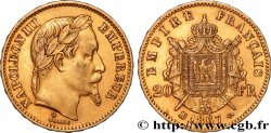 20 francs or Napoléon III, tête laurée, Grand BB 1867 Strasbourg F.532/17