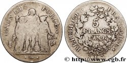5 francs Union et Force, Union serré, avec glands intérieurs et gland extérieur 1801 Bayonne F.288/161