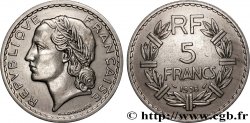 5 francs Lavrillier, nickel 1938  F.336/7