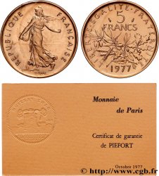 Piéfort en Or de 5 francs Semeuse 1977 Pessac GEM.154 P3