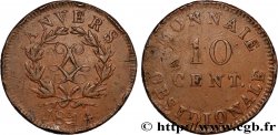 10 cent. Anvers au double L, frappe de l’atelier de Wolschot 1814  Anvers F.130C/2