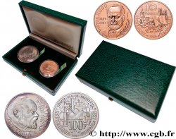 Coffret de 2 essais de 10 francs Victor Hugo, Tranche A et 100 Francs Émile Zola 1985 Pessac F.370/1