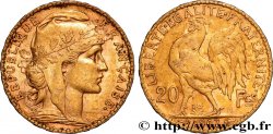 20 francs or Coq, Liberté Égalité Fraternité 1907 Paris F.535/1 XF 