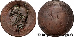 Dix centimes Napoléon III, tête nue, satirique 1855 Marseille F.133/31 var.