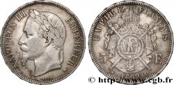 5 francs Napoléon III, tête laurée 1869 Strasbourg F.331/15