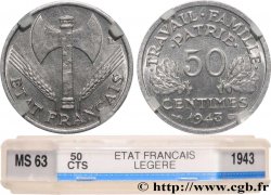 50 centimes Francisque, légère 1943  F.196/2