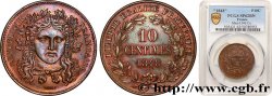 Concours de 10 centimes, essai en cuivre par Moullé, premier revers 1848 Paris Maz.1346  EBC62 PCGS