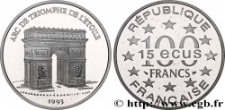 Belle Epreuve 15 écus / 100 francs - Arc de Triomphe (Paris) - Différent Abeille 1993  F.2005 2