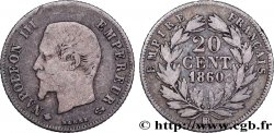 20 centimes Napoléon III, tête nue 1860 Strasbourg F.148/16