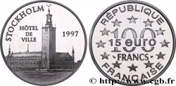 Belle Épreuve 15 euro / 100 francs - L’hôtel de Ville de Stockholm (Suède) 1997 Paris F.2028 1