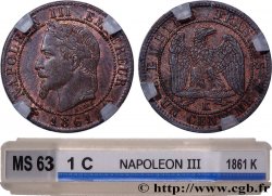 Un centime Napoléon III, tête laurée 1861 Bordeaux F.103/3