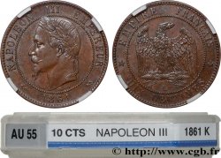 Dix Centimes Napoléon tête laurée 1861 Bordeaux F.134/6