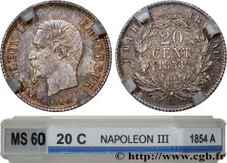 20 centimes Napoléon III, tête nue 1854 Paris F.148/2