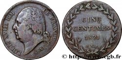 Essai de Cinq centimes en bronze, tranche guillochée 1821 Paris VG.2534 