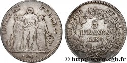 5 francs Union et Force, Union serré, seulement gland extérieur 1798 Bordeaux F.288/62