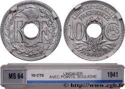 10 centimes Lindauer en zinc, Cmes souligné et millésime avec points 1941  F.140/2