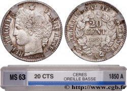 20 centimes Cérès, IIe République 1850 Paris F.146/2