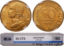 50 centimes Marianne, col à trois plis 1962 Paris F.197/2