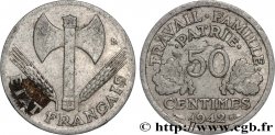 50 centimes Francisque, (très) légère 1942  F.196/1 var.